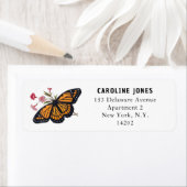  Oranje monboogvlinderretro Etiket (Insitu)