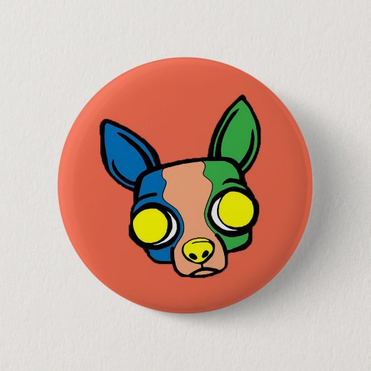 Oranje Monk Puppy Button (Voorkant)