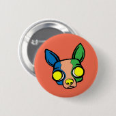 Oranje Monk Puppy Button (Voorkant /achterkant)