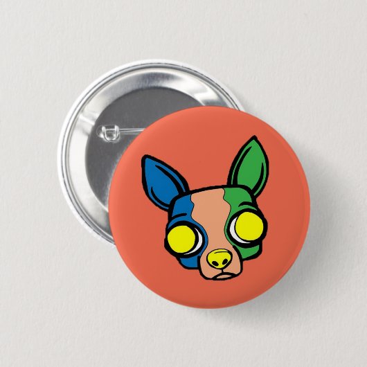 Oranje Monk Puppy Button (Voorkant /achterkant)