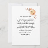Oranje Monochroom Bloem Boho Vouw Uitnodiging (Achterkant)
