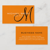 Oranje monogram achtergrond visitekaartje (Voorkant / Achterkant)