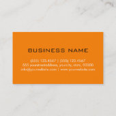Oranje monogram achtergrond visitekaartje (Achterkant)
