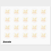 Oranje monogram antiek chic label bruiloft gunst (Vel)