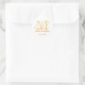 Oranje monogram antiek chic label bruiloft gunst (Tas)
