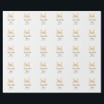 Oranje monogram bruidsfeest voeg naam toe modern s cadeaupapier<br><div class="desc">schoon ontwerp</div>