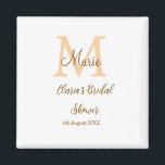Oranje monogram bruiloft add naam modern simp magneet<br><div class="desc">Mooie ontwerp</div>