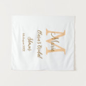 Oranje monogram bruiloft add naam modern simp wandkleed (Voorkant (horizontaal))