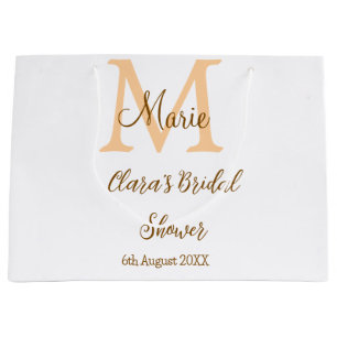 Oranje monogram bruiloft feest naam modern simp groot cadeauzakje