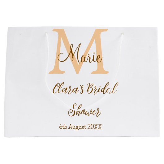 Oranje monogram bruiloft feest naam modern simp groot cadeauzakje (Voorkant)