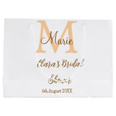 Oranje monogram bruiloft feest naam modern simp groot cadeauzakje (Achterkant)
