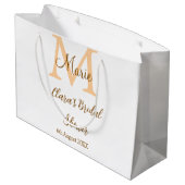 Oranje monogram bruiloft feest naam modern simp groot cadeauzakje (Achterkant Gekanteld)