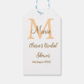 Oranje monogram bruiloftsdouche inclusief naam mod cadeaulabel (Achterkant)