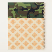 Oranje monogram Camouflage Damask Trendy Planner (Achterkant)