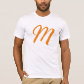 Oranje monogram eigen naam Initiaal Vervang tekst T-shirt (Voorkant)