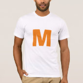 Oranje monogram eigen naam Initiaal Vervang tekst T-shirt (Voorkant)