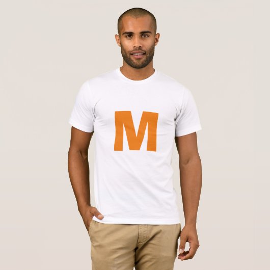 Oranje monogram eigen naam Initiaal Vervang tekst T-shirt (Voorkant volledig)