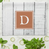Oranje monogram gebrand theedoek (Gevouwen)