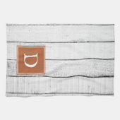 Oranje monogram gebrand theedoek (Horizontaal)