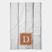 Oranje monogram gebrand theedoek (Verticaal)