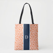 Oranje monogram Griekse Zeer belangrijke Canvas ta Tote Bag (Voorkant)