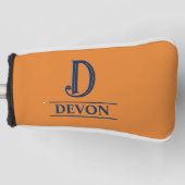 Oranje Monogram Hoesje Putterhead Golfheadcover (Voorkant)
