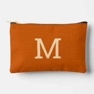 Oranje Monogram Initiaal Accessoire Make-up Pouch Etui