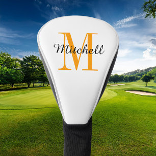 Oranje monogram Initiaal en naam op maat Golfheadcover