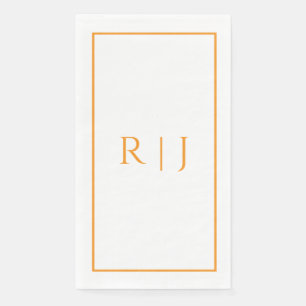 Oranje Monogram Lente Zomer Elegante Trouw Servet