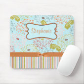 Oranje monogram Muismat Floral (Met muis)