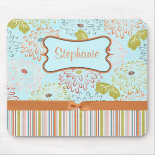 Oranje  monogram Muismat Floral