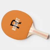 Oranje monogram naam ping pongpeddel tafeltennisbatje (Zijkant)