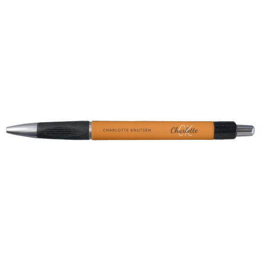 Oranje monogram naam script pen (Voorkant)