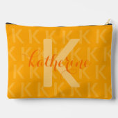 Oranje Monogram Patroon Aangepaste naam Etui (Achterkant)