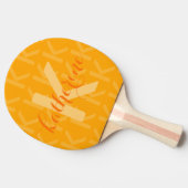 Oranje Monogram Patroon met Naam Ping Pong Paddle Tafeltennisbatje (Zijkant)