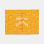 Oranje Monogram Patroon Script Naam Fleece Deken (Voorkant (Horizontaal))