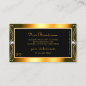 Oranje monogram piekglas visitekaartje (Achterkant)