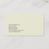 Oranje Monogram Plain Beige Trendy Visitekaartje (Achterkant)