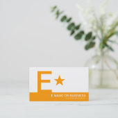 oranje monogram ster visitekaartje (Staand voorkant)