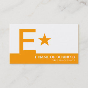 oranje monogram ster visitekaartje