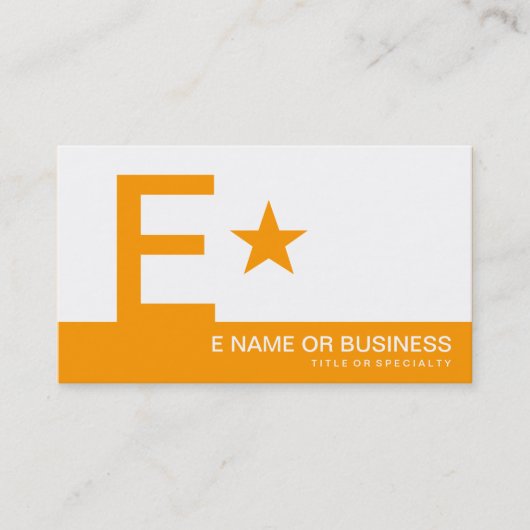 oranje monogram ster visitekaartje (Voorkant)
