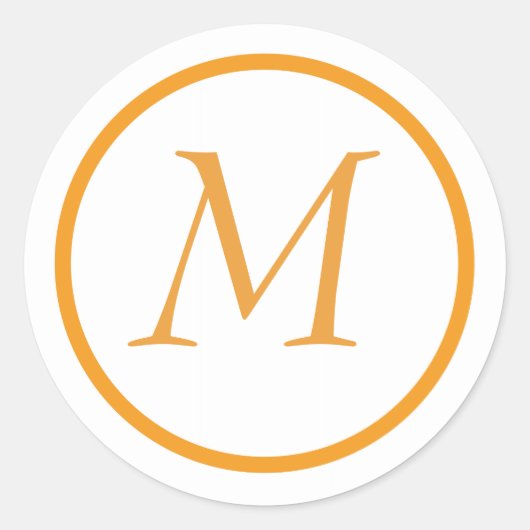 Oranje monogram Sticker (Voorkant)