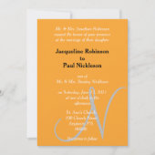 Oranje Monogram Sunset Heart Kaart (Voorkant)