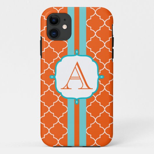 Oranje Monogram Telefoon 5 Hoesje (Achterkant)