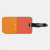 Oranje monogram van het Rode Mens van het Vliegtui Bagagelabel (Achterkant horizontaal)