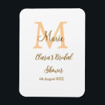 Oranje monogram vrijgezellenfeest Naam toevoegen M Magneet<br><div class="desc">mooi design</div>