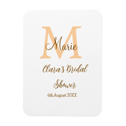 Oranje monogram vrijgezellenfeest Naam toevoegen M Magneet (Verticaal)