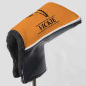 Oranje Monogrammed Putter Golf Head Hoesje Golfheadcover (3/4 voorkant)