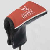 Oranje Monogrammed Putter Head Hoesje Golfheadcover (3/4 voorkant)