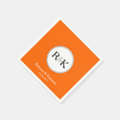 Oranje Monogrammed Wedding Servet (Hoek)
